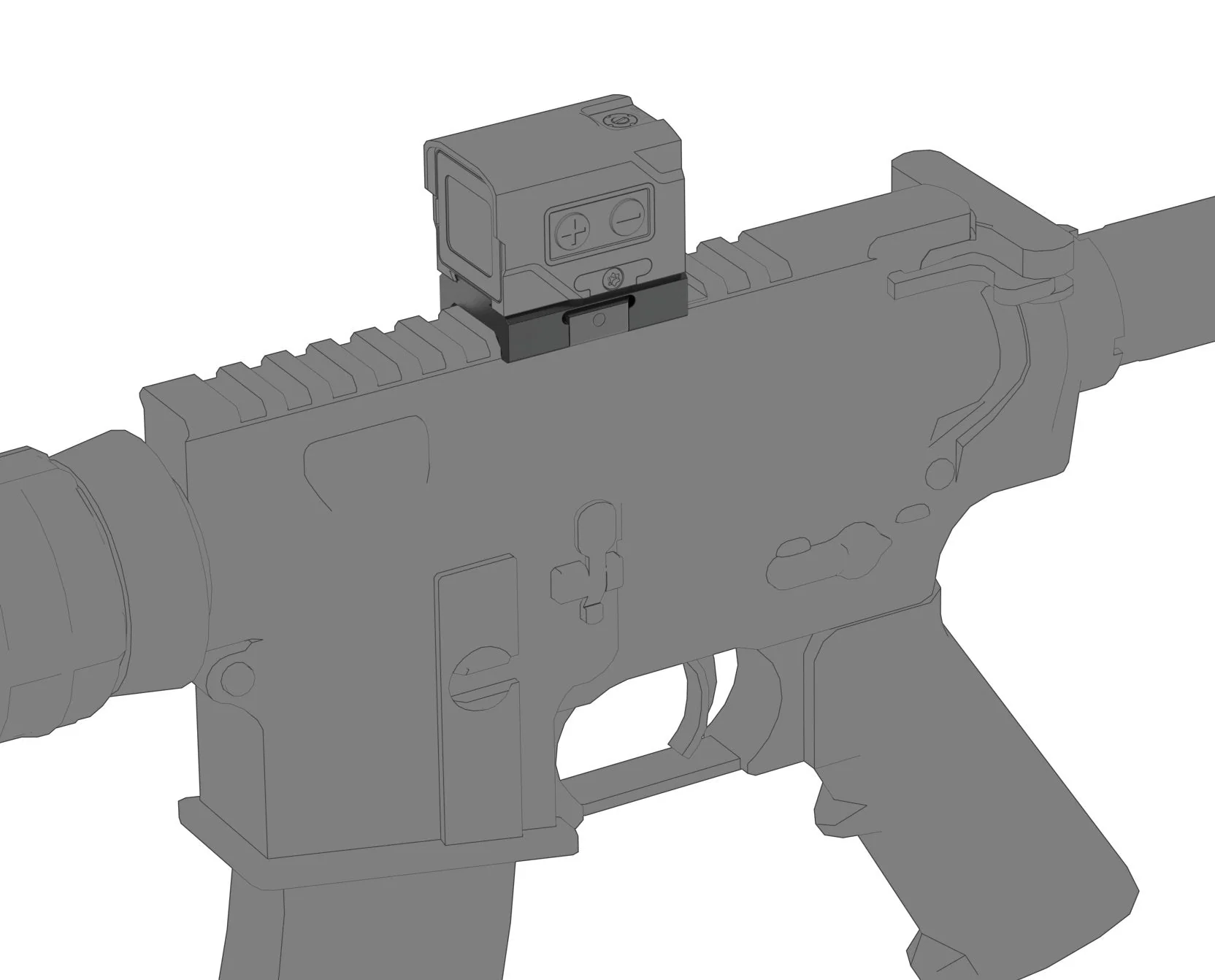 Enclosed Red Dot Sight Low Weaver Mount VOD Footprint - Image 8