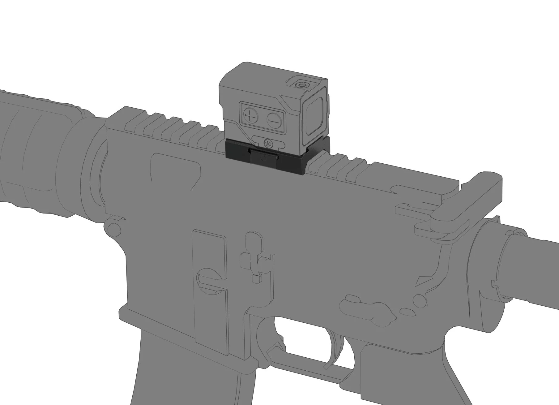 Enclosed Red Dot Sight Low Weaver Mount VOD Footprint - Image 9