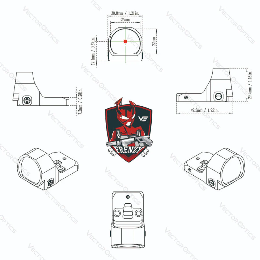 Frenzy-X 1x22x26 MOS Multi Reticle (SCRD-M36) - Image 13