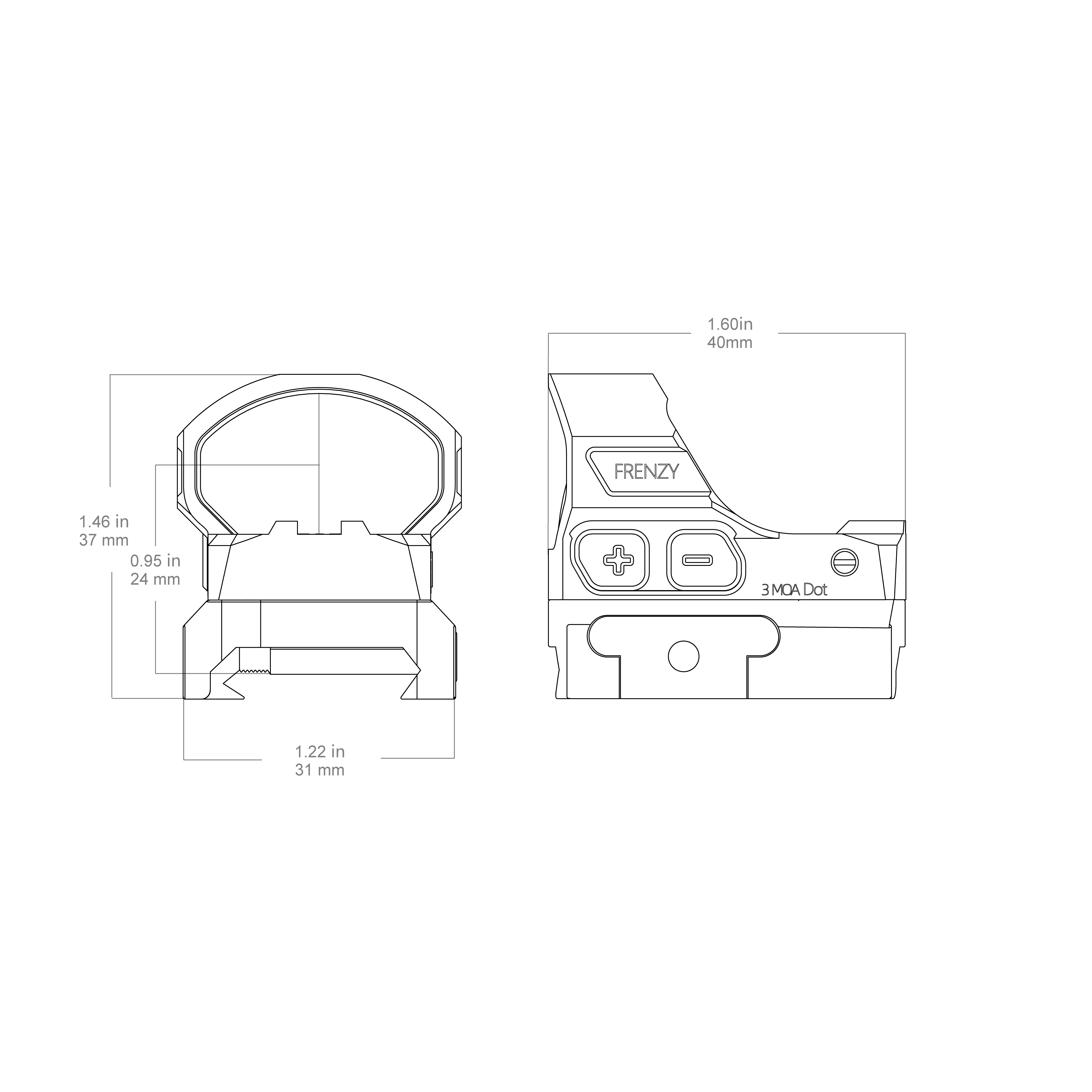 Frenzy-S 1x19x28 Red Dot Sight - Image 3