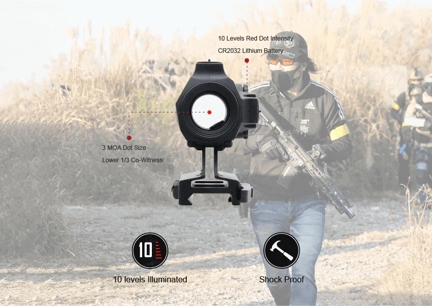 Maverick-IV 1x20 Mini Rubber Armored Reflex Sight MIL - Image 3