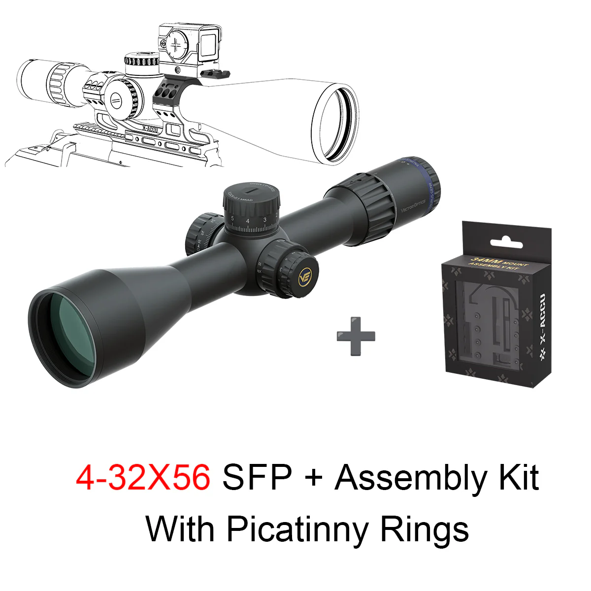 Tauron 4-32x56 ED SFP Rifle Scope (SCOL-56) - Image 14