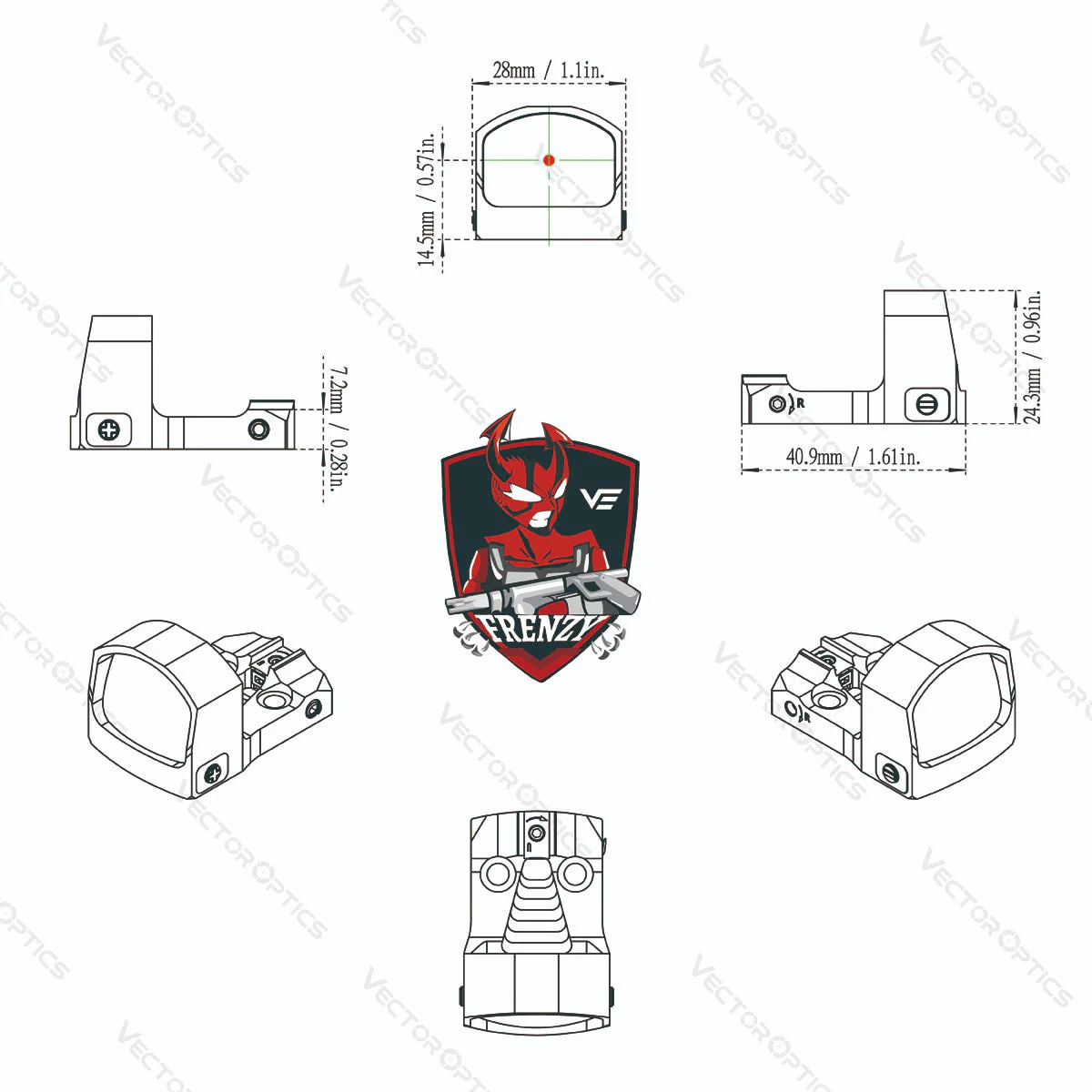 Frenzy Mini Red Dot Sight (SCRD-43/SCRD-M43) - Image 10