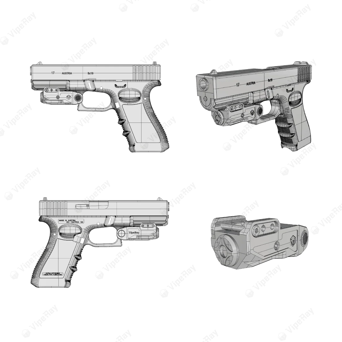 VipeRay Scrapper Pistol Green Laser Sight FDE - Image 3
