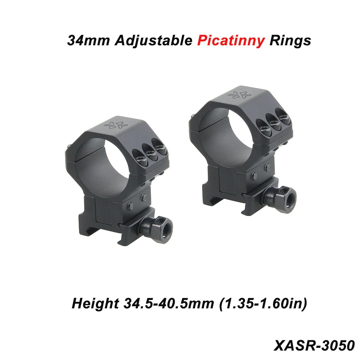 X-ACCU 25.4mm/1in 30mm 34mm Adjustable Scope Rings - Image 12