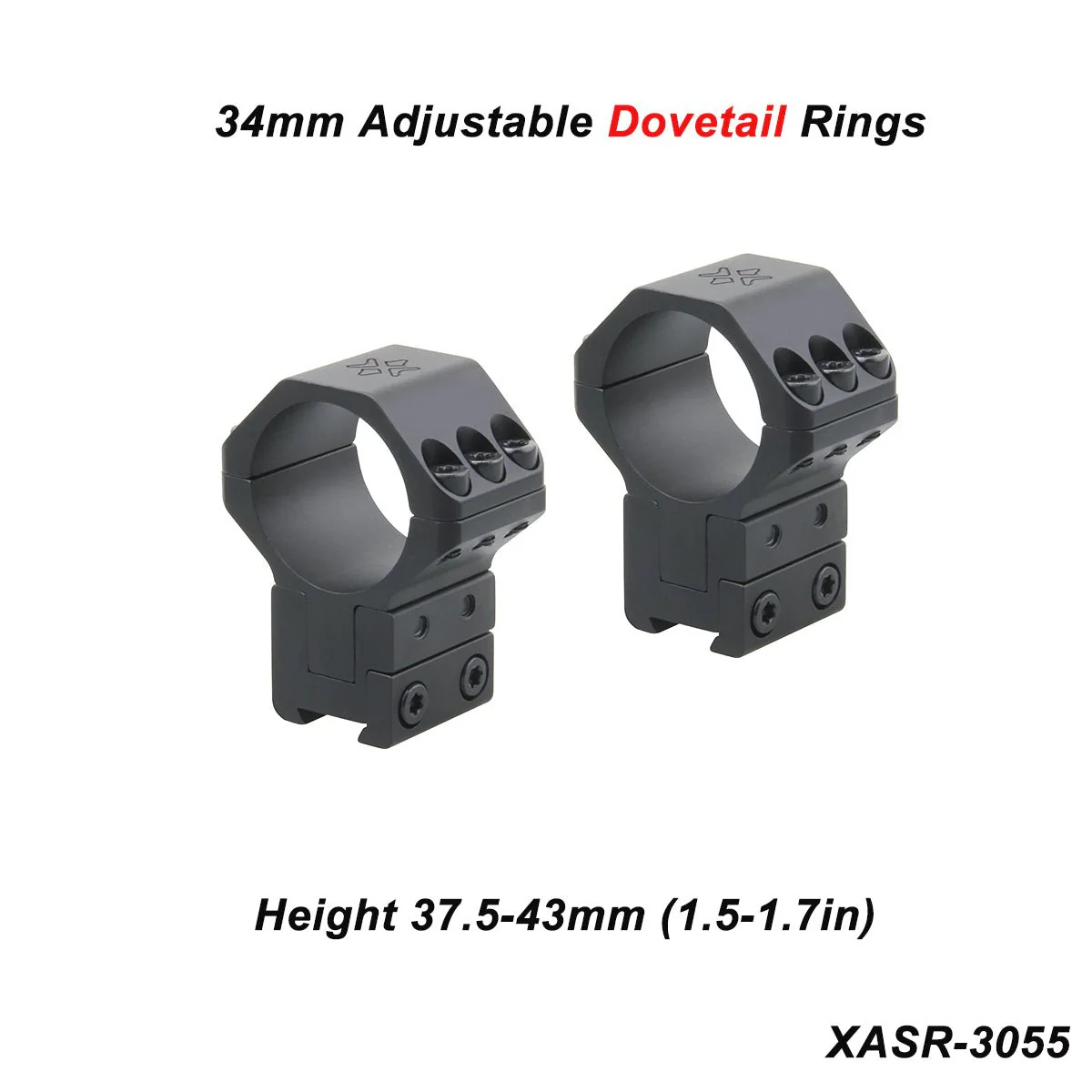 X-ACCU 25.4mm/1in 30mm 34mm Adjustable Scope Rings - Image 13