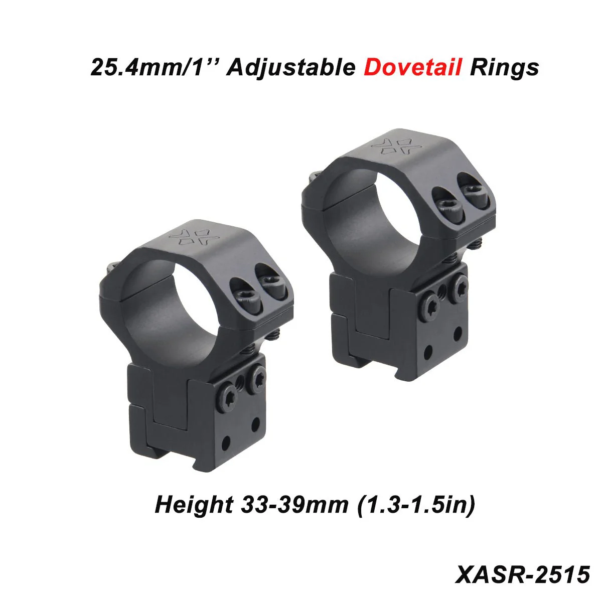 X-ACCU 25.4mm/1in 30mm 34mm Adjustable Scope Rings - Image 9