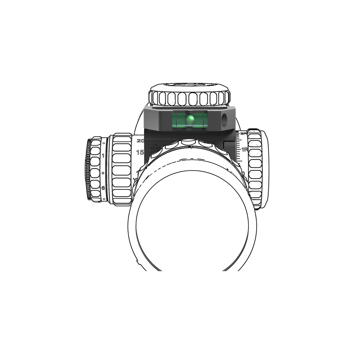 X-ACCU 30/34mm Quick-flip Turret Mark Magnifier Mount Ring with Level Bubble SCTR-01/02 - Image 3