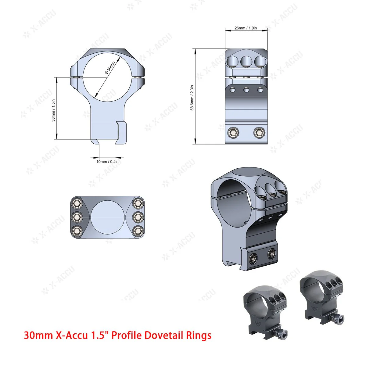 X-Accu Mighty 30mm Scope Rings - Image 16