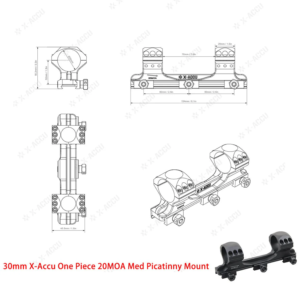 X-Accu Mighty 30mm Scope Rings - Image 33