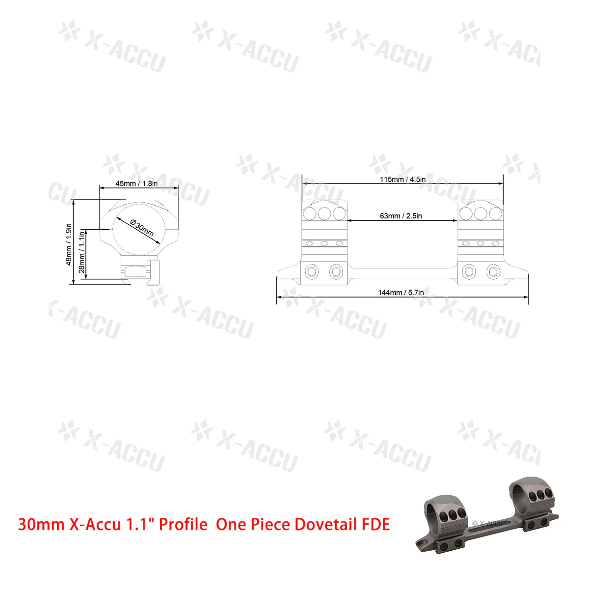 X-Accu Mighty 30mm Scope Rings - Image 40