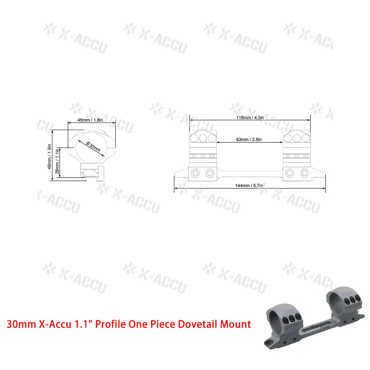 X-Accu Mighty 30mm Scope Rings - Image 6