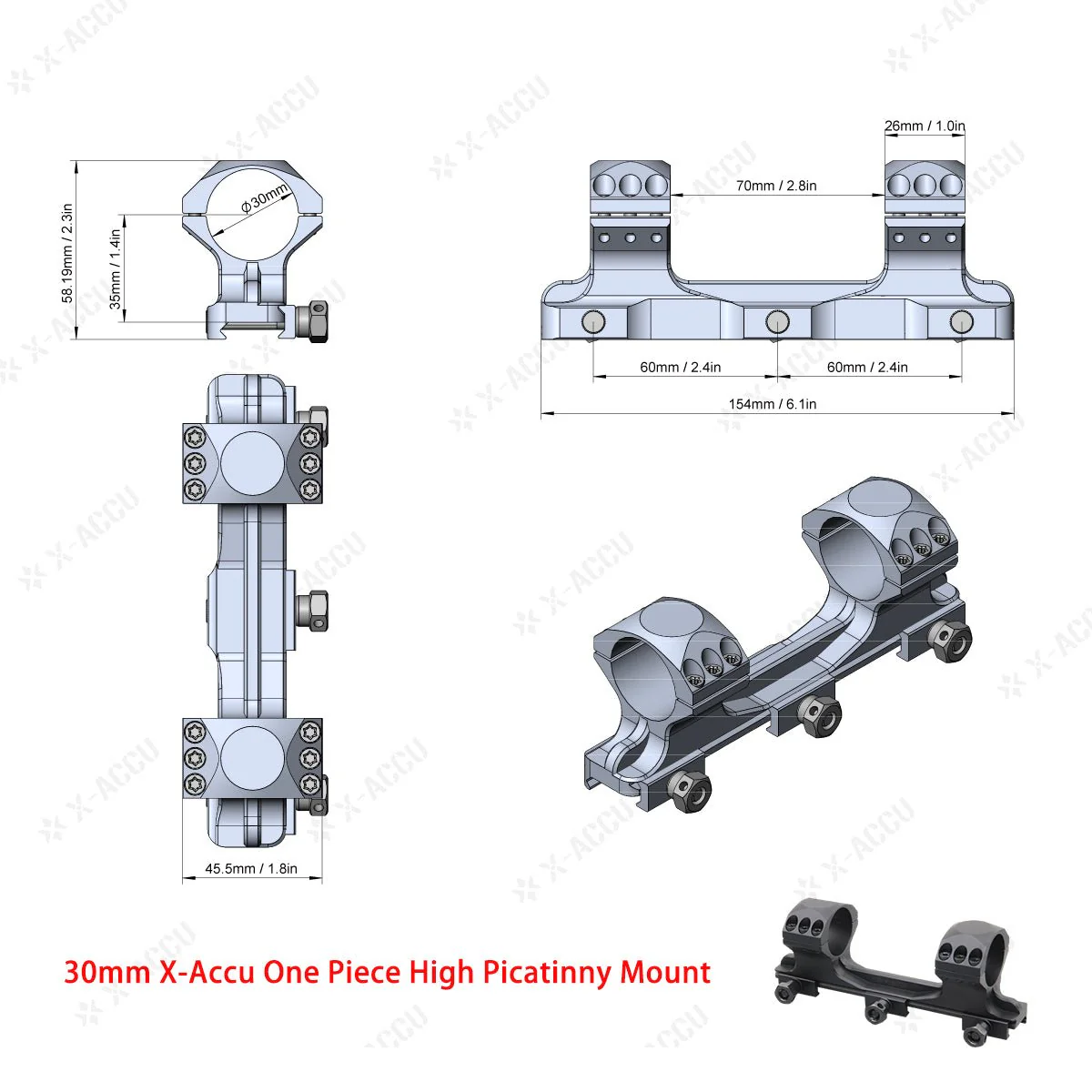 X-Accu Mighty 30mm Scope Rings - Image 9